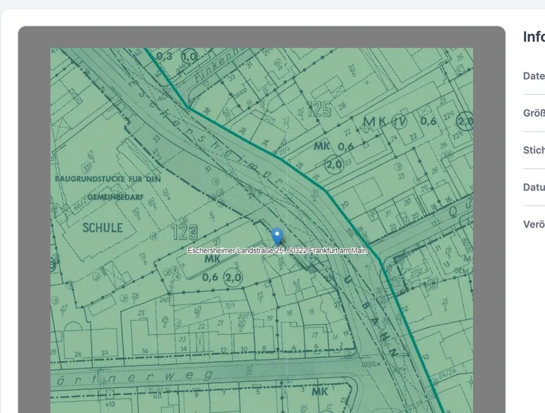Photo documentation in DOREE+ with an open development plan, keywords, date and publication status.